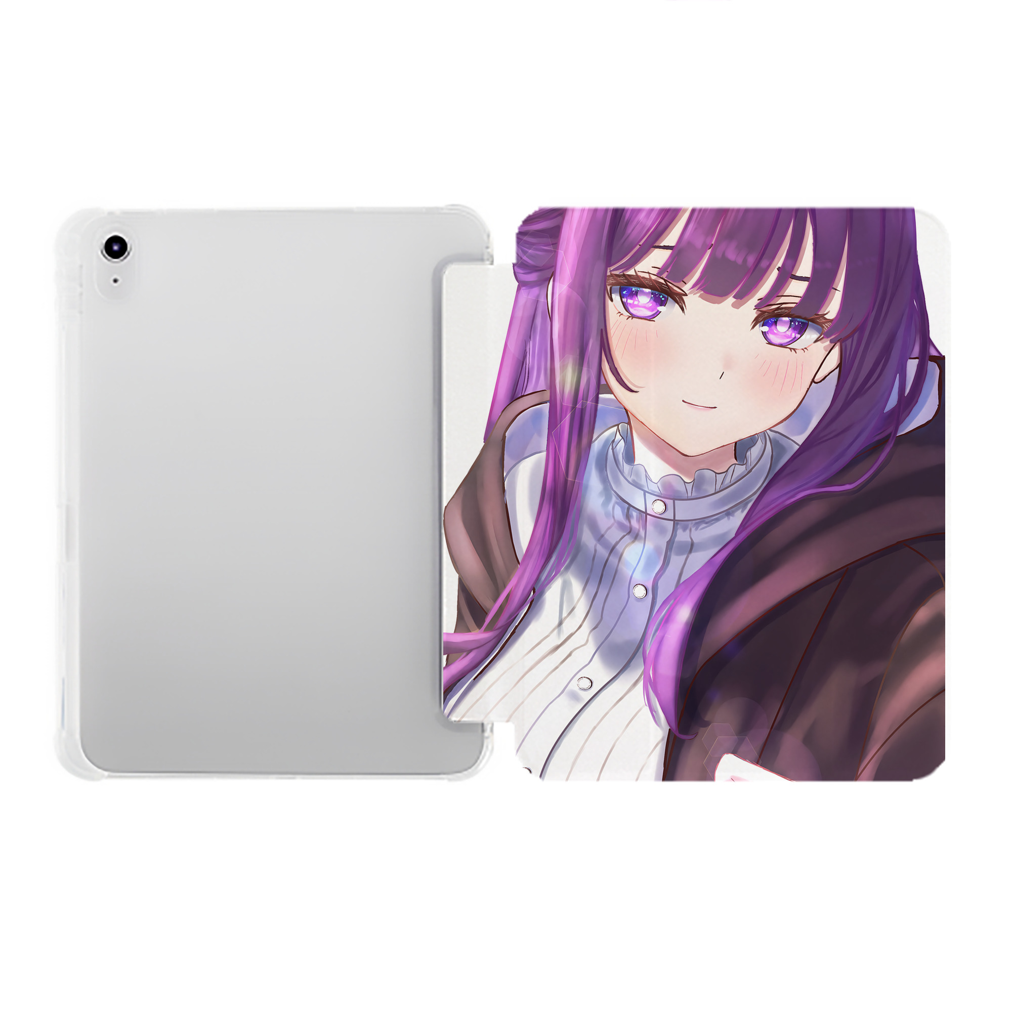 （画像用） 葬送のフリーレン Frieren IPad ケース ペン収納付き 三つ折りスタンド PUレザー×シリコン 対応機種9.5/10.5/10.9インチ